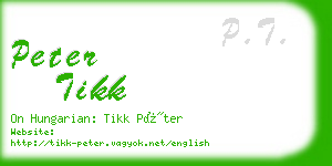 peter tikk business card